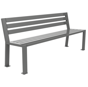 Banc Berlin métal tubulaire Gris