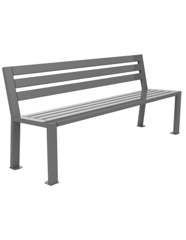 Banc Berlin métal tubulaire Gris