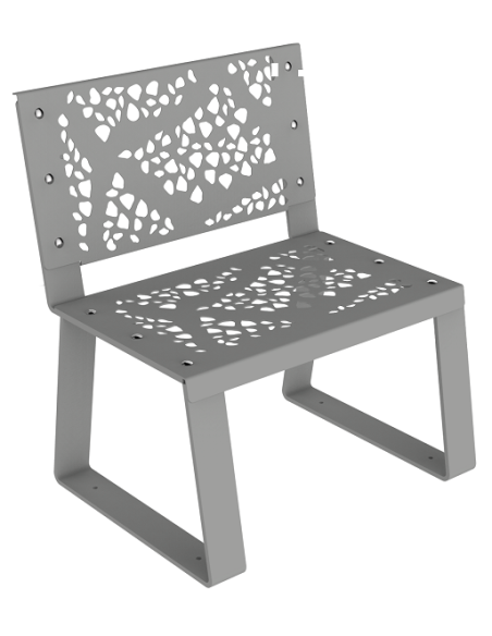 Chaise Havane métal graphique Gris