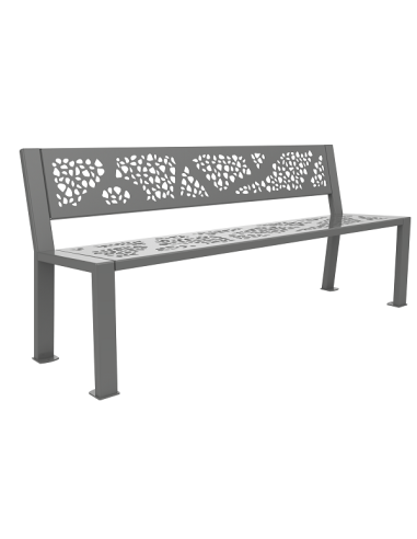 Banc Berlin métal graphique Gris