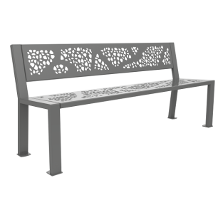 Banc Havane métal graphique Gris