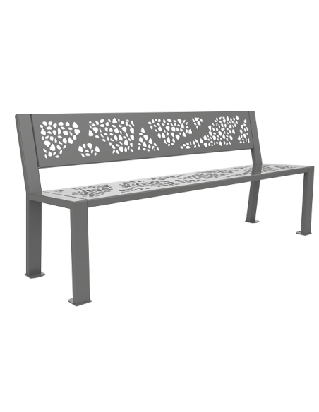 Banc Havane métal graphique Gris