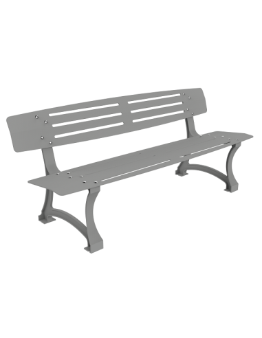 Banc Prague métal ajouté Gris